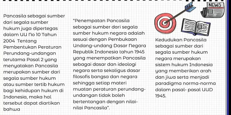 Apa yang dimaksud dengan Pancasila sebagai sumber dari segala sumber hukum di Indonesia?