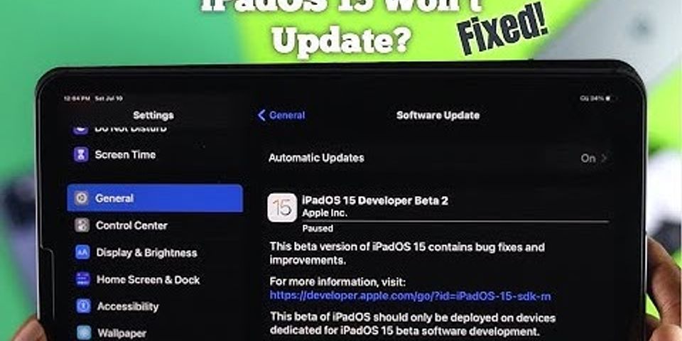 ipad wont update software